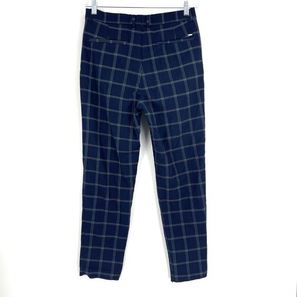 Zara Blue Plaid Wide Leg Trousers Size 30 High Waisted - Picture 2 of 10